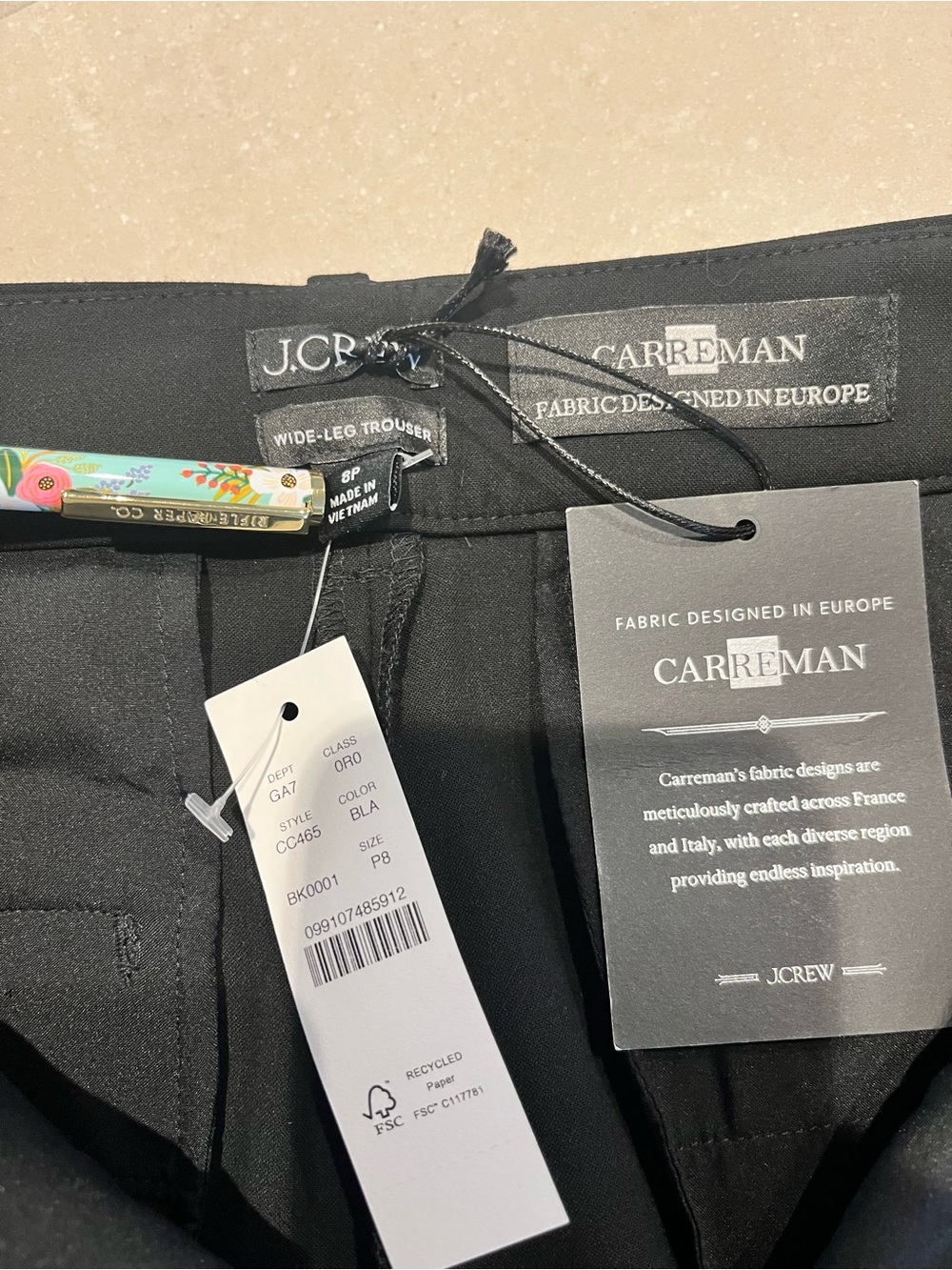 NWT J.Crew | Wide-leg pants in four-season stretch | Black | Various - Picture 9 of 12